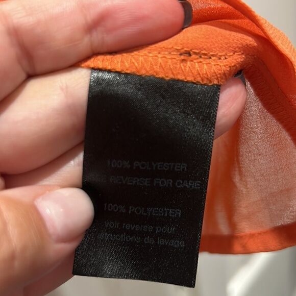 Patterson J. Kincaid Orange Short Sleeve Button Down, Size Medium - Picture 6 of 7